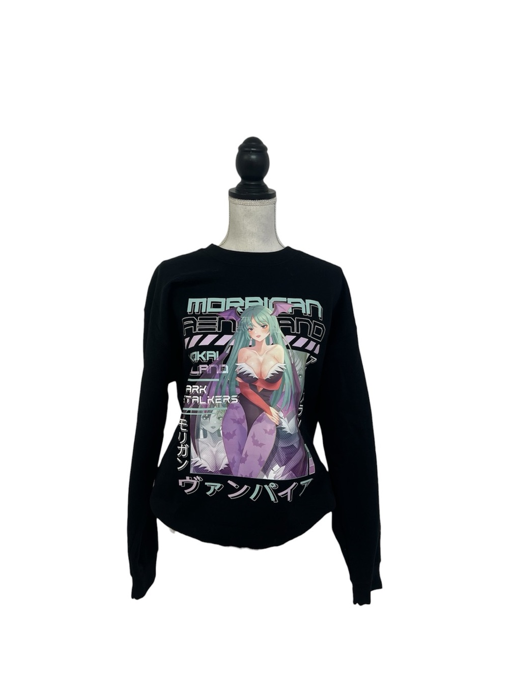 Kawaii Anime Dark Stalkers Morrigan Vampire Bat Crewneck Sweater